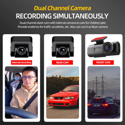 4K Dual Lens Dash Cam with GPS & Night Vision