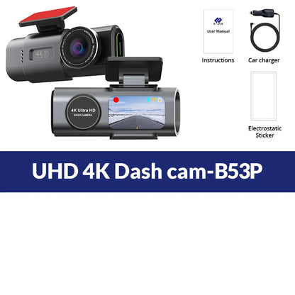 4K Dual Lens Dash Cam with GPS & Night Vision